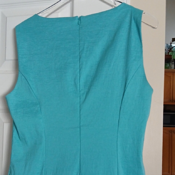 Joseph Ribkoff Turquoise Midi Dress with Ruffle Detail, Vintage - Picture 4 of 10
